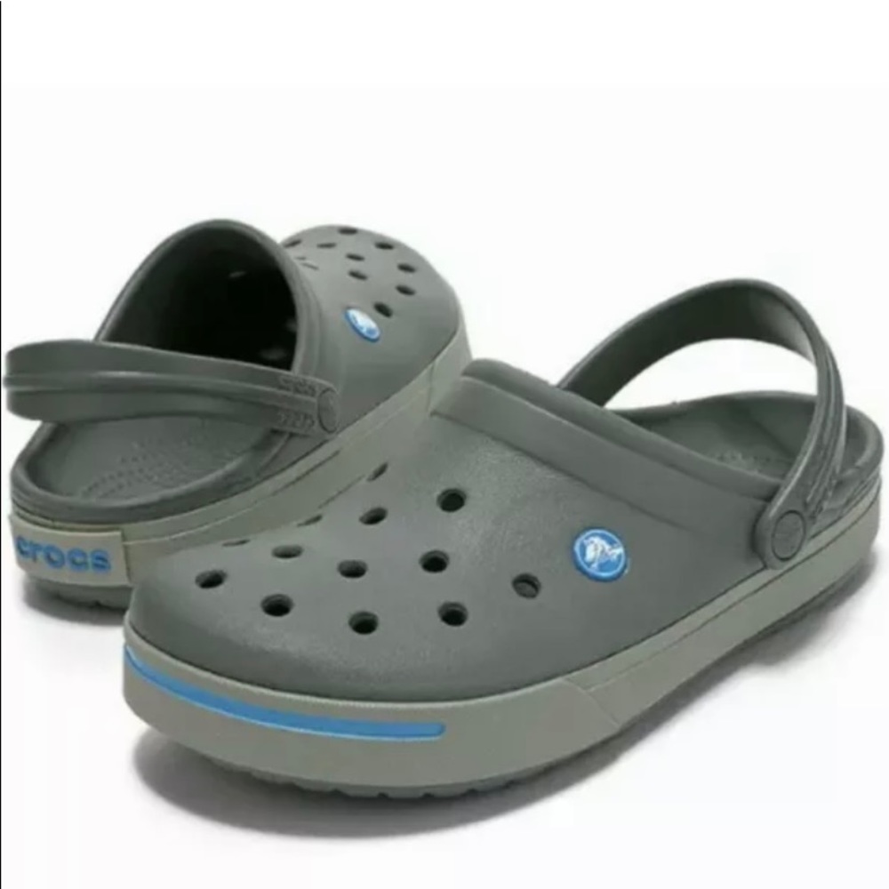 New Crocs Crocband II Gray/Blue 11989-01w NEW!!!